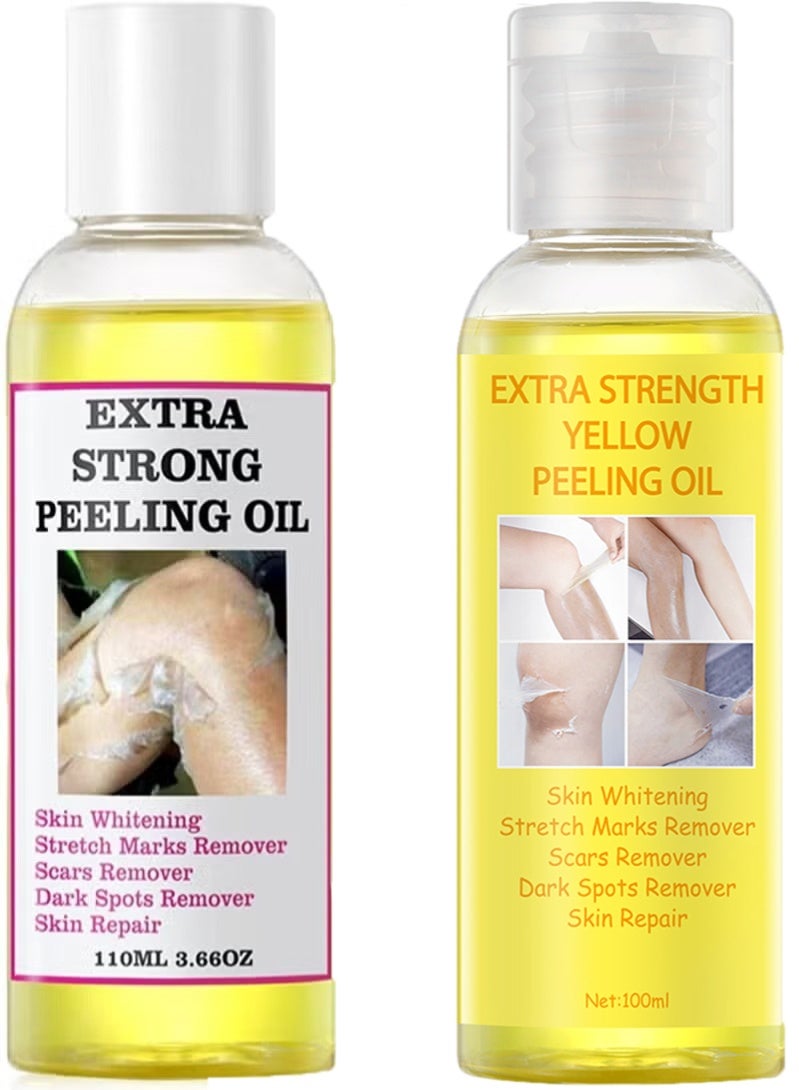 موويام زيت تقشير أصفر قوي للغاية لإزالة الجلد الميت مرطب للبشرة زبدة مرطبة لتقشير البشرة حل تقشير لتفتيح البشرة الباهتة والبشرة غير المتجانسة (110 مل + 100 مل) - Image 1