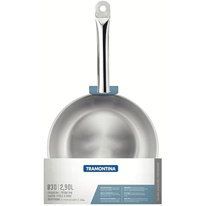TRAMONTINA Professional Shallow Stainless Steel Triple Bottom Frying Pan With Handle 30 Cm 29 L - Image 2
