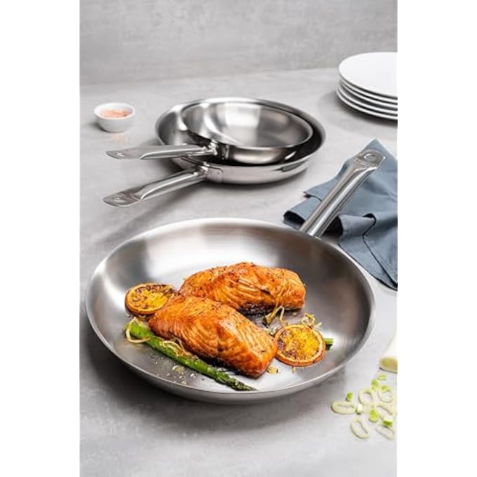 TRAMONTINA Professional Shallow Stainless Steel Triple Bottom Frying Pan With Handle 30 Cm 29 L - Image 3