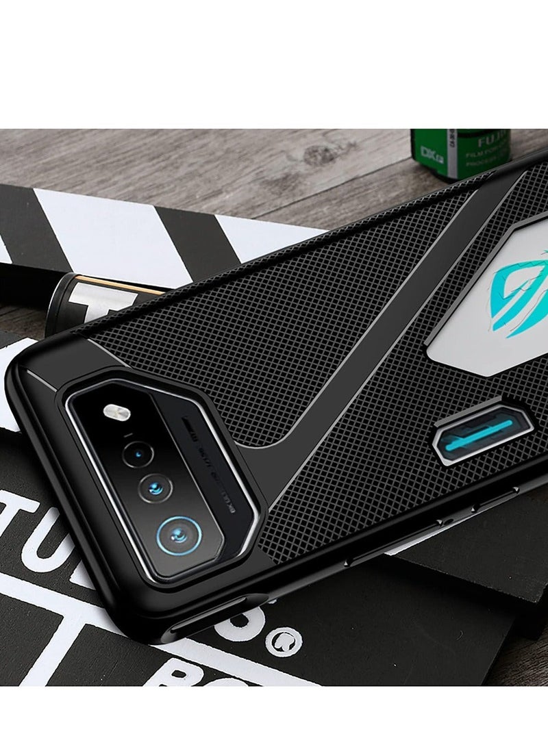 Captaintech Cover for Asus ROG Phone 7 Case, TPU Flexible Material Ultra thin Cover, Military Grade Shockproof Cover, Anti-Fingerprint Slim Fit Phone Case, Stylish Phone Cover For Asus ROG Phone 7, Black - Image 4