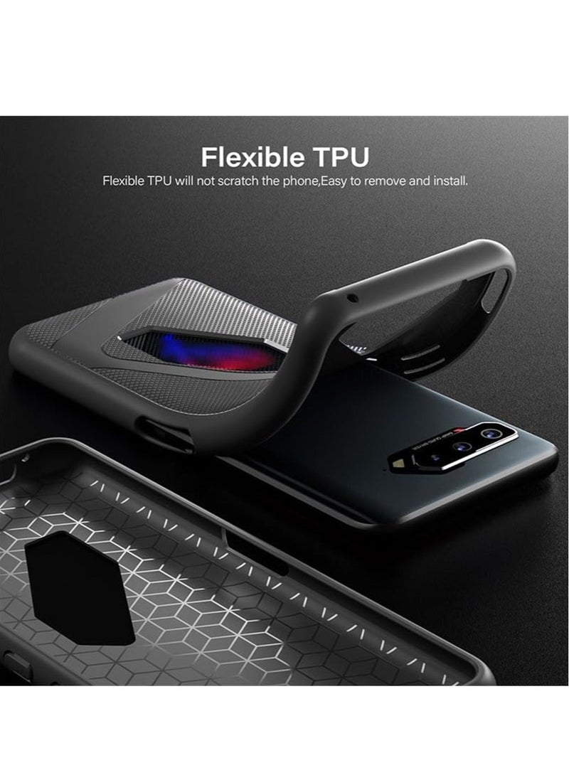 Captaintech Cover for Asus ROG Phone 7 Case, TPU Flexible Material Ultra thin Cover, Military Grade Shockproof Cover, Anti-Fingerprint Slim Fit Phone Case, Stylish Phone Cover For Asus ROG Phone 7, Black - Image 2
