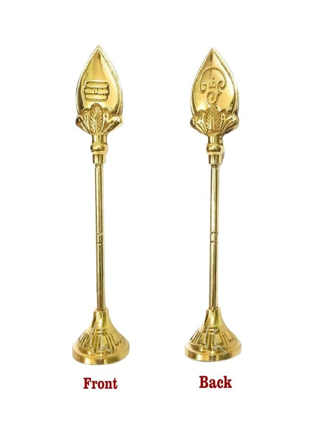 THE COOK HOUSE Premium Brass Traditional Lord Murugan Stand Vel with Round Base for Home, Office, Temple, Mandhir, Pooja Décor Gifts (Height : 10.5 CM) - Image 5