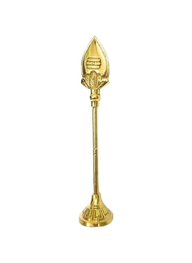 THE COOK HOUSE Premium Brass Traditional Lord Murugan Stand Vel with Round Base for Home, Office, Temple, Mandhir, Pooja Décor Gifts (Height : 10.5 CM) - Image 3