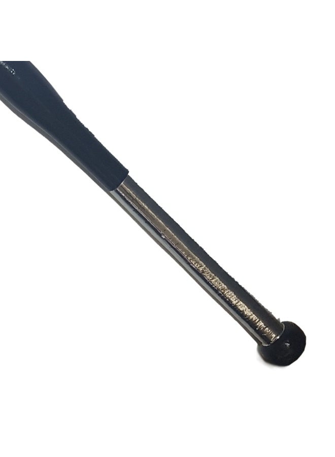 Beechwood baseball bat for sports and training with a comfortable grip. The bat is black with a silver fire design. Length: 80 cm. - Image 2