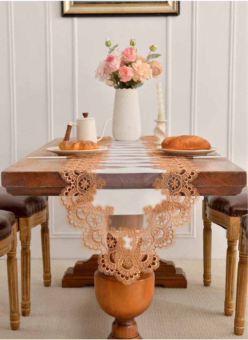 Generic - Modern, American, European-Style Table Runner, Aesthetic, Luxury, Hollow Out, White Gold Tablecloth, Coffee Table, Tv Cabinet - Image 1