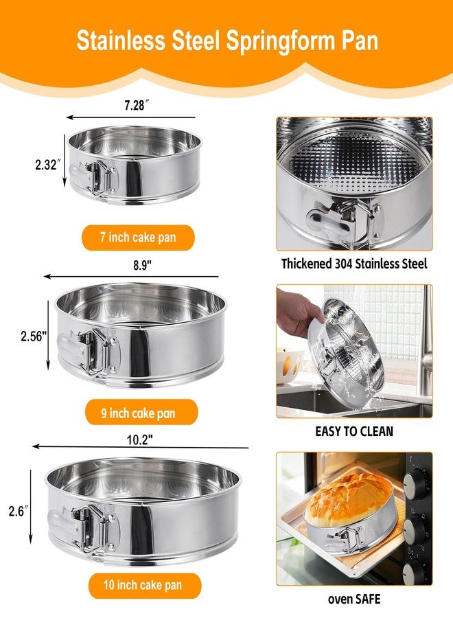 Aufind Springform Pan Set for Baking (9,10inches), 304 Stainless Steel Springform Cake Pan with Removable Bottom, Cheesecake Pan with 50PCS Parchment Paper for Pie Cake Pizza and Quiches - Image 5