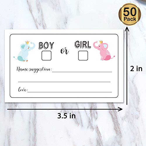 Giftideaworkshop 50 Gender Reveal Vote Cards, Gender Reveal Baby Shower Voting Cards for Boy or Girl, Gender Reveal Party Games, 3.5 X 2 Inches. - Image 2