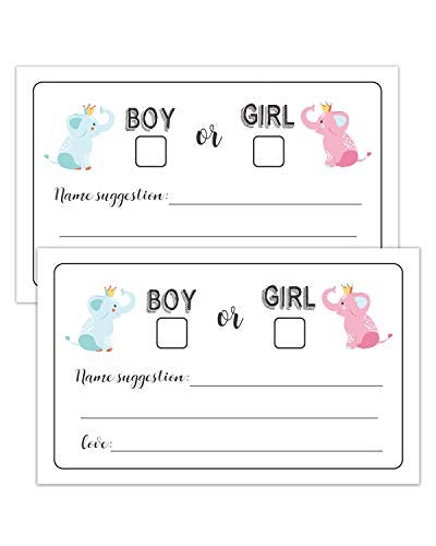 Giftideaworkshop 50 Gender Reveal Vote Cards, Gender Reveal Baby Shower Voting Cards for Boy or Girl, Gender Reveal Party Games, 3.5 X 2 Inches. - Image 1