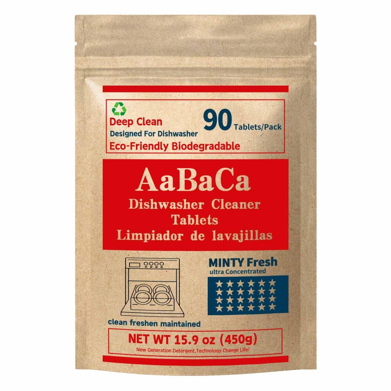 Dishwasher Cleaner Tablets 90 Counts Mint Fresh Tabs Deep Cleans inside 360° Grease Limescale Cleaning More Active Eco Friendly Plastic Free Long Lasting,Cleans The Machine Not The Dishes - Image 1