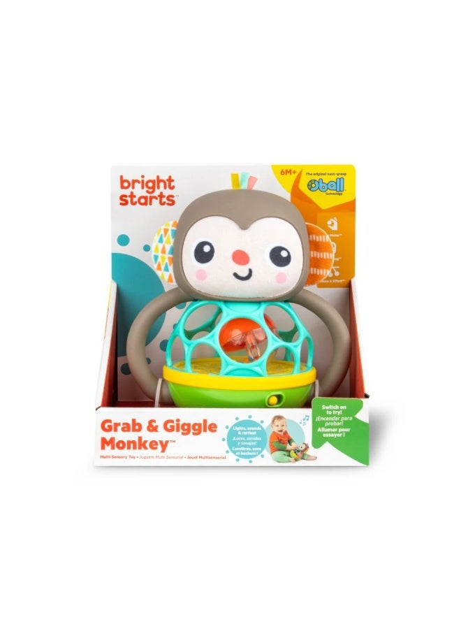 Bright Starts Grab & Giggle Monkey Multi-Sensory Toy (12.10 X 18.26 X 19.89 Cm) - Image 1