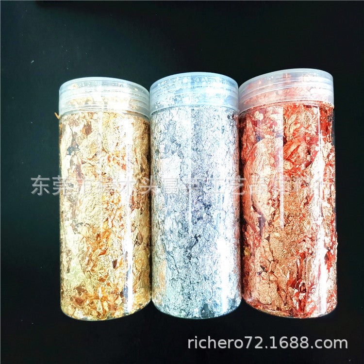 15G Canned Crushed Gold Foil Silver Foil Rose Gold Candle Incense Painting Diy Decoration Crystal Mud Gold Foil Crushed - Image 3