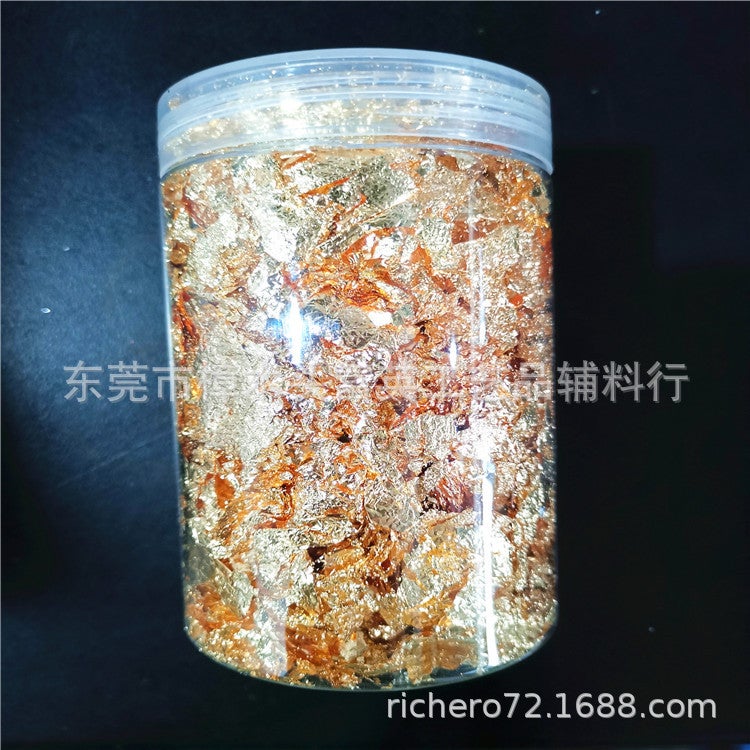 15G Canned Crushed Gold Foil Silver Foil Rose Gold Candle Incense Painting Diy Decoration Crystal Mud Gold Foil Crushed - Image 1