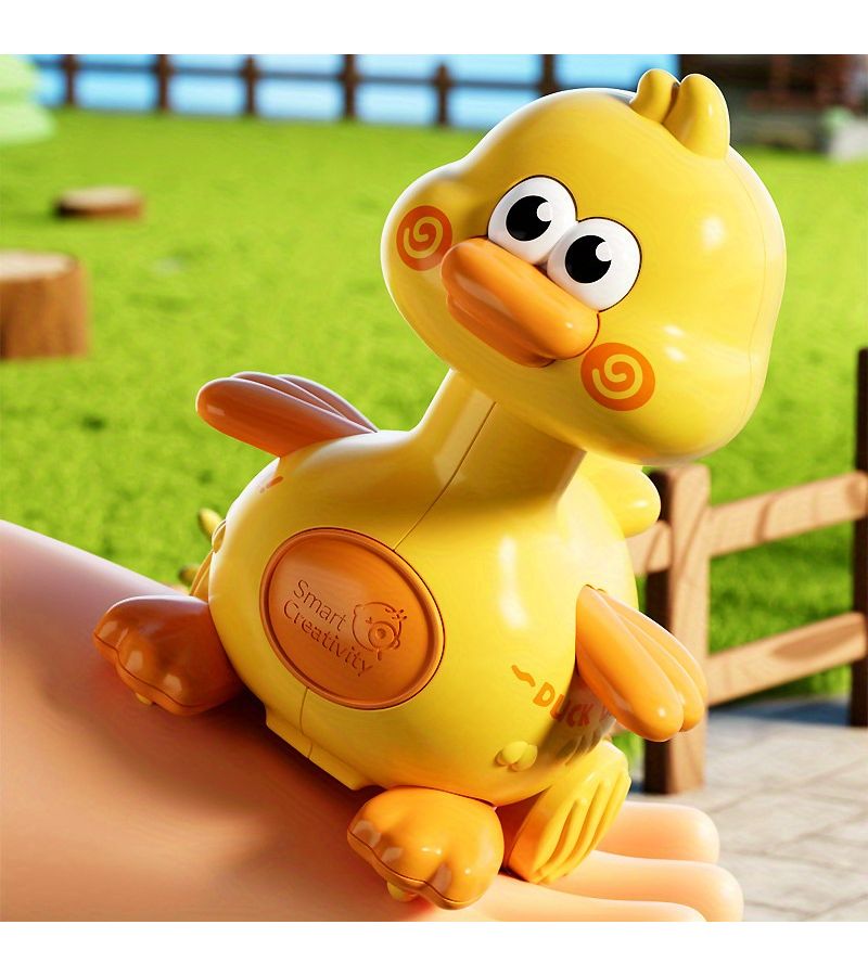 Pink Wind Up Duck Toy 360 Degrees Rotating Head Durable Baby Crawling Educational Gift - Image 5
