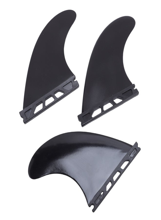 Surfboard Fins Set of 3 Sturdy PVC Left Center Right for Longboard Shortboard Stand Up Paddle Board Black - Image 4