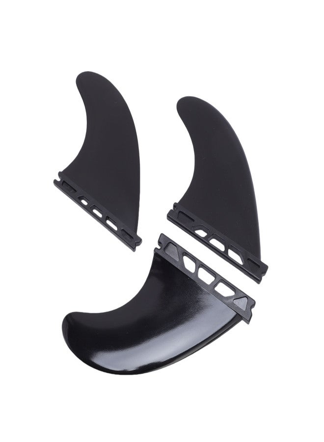Surfboard Fins Set of 3 Sturdy PVC Left Center Right for Longboard Shortboard Stand Up Paddle Board Black - Image 2