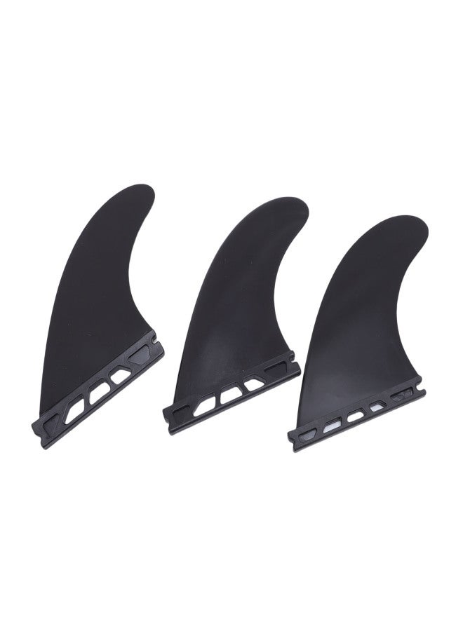 Surfboard Fins Set of 3 Sturdy PVC Left Center Right for Longboard Shortboard Stand Up Paddle Board Black - Image 3