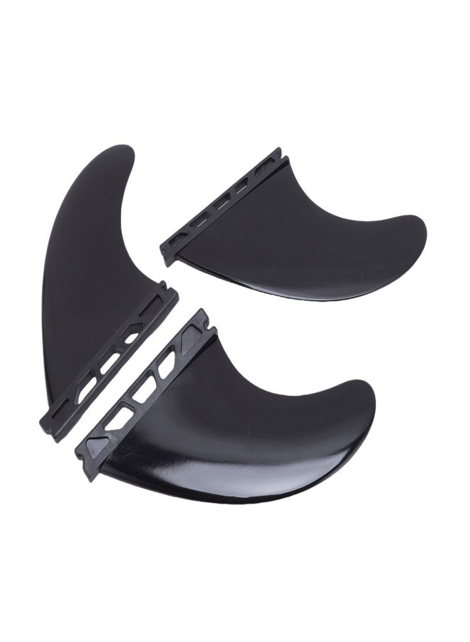 Surfboard Fins Set of 3 Sturdy PVC Left Center Right for Longboard Shortboard Stand Up Paddle Board Black - Image 5