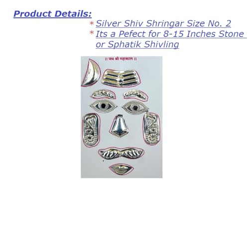 SK CRAFT Silver Shiv Shringar for 8-15 Inches Stone or Sphatik Shivling | Shringar Chart Size No 2 (Medium Size) - Image 2