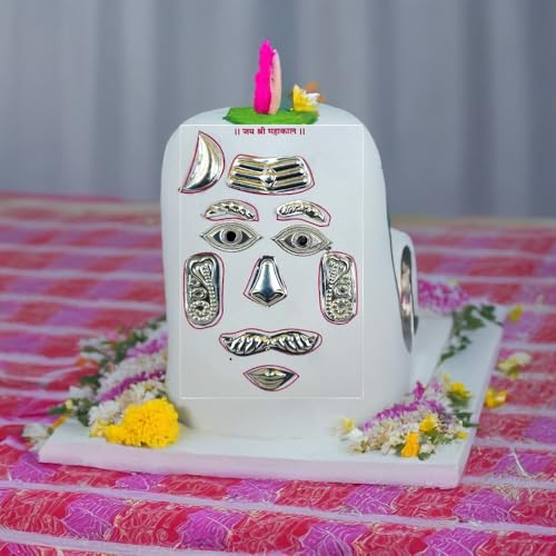 SK CRAFT Silver Shiv Shringar for 8-15 Inches Stone or Sphatik Shivling | Shringar Chart Size No 2 (Medium Size) - Image 3