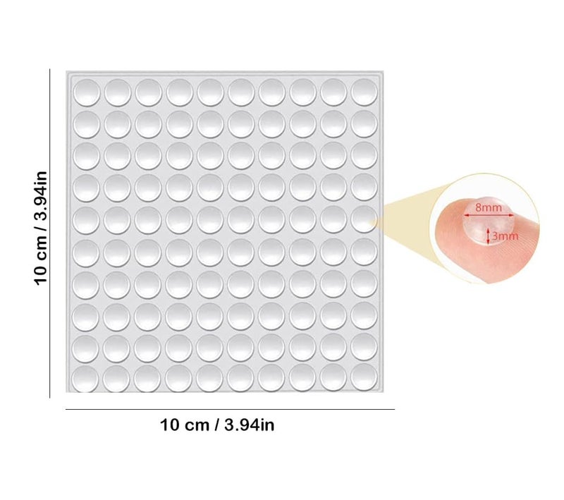 GKDARED GKDARED Set of 100 Clear Round Adhesive Silicone Bumpers 3x8 Mm Door Cabinet Drawer Safety Stoppers Mute Buffers and Door Protectors for Home Glass Drawers Cabinets - Image 2