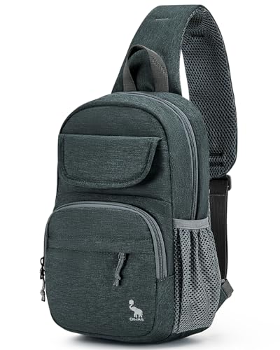 OIWAS Sling Bag Crossbody Backpack for Men One Strap Backpack Hiking Daypack Chest Bag for Women Gray - Image 1