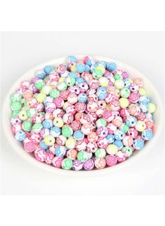 Generic XC 50pcs Acrylic Rose Beads Charm Round Loose Spacer Beads for Jewelry Making Needlework DIY Bracelet Accessories 8mm 10 Colors T81 (Color : H8383-8, Item Diameter : 8mm 50pcs)  - Image 1