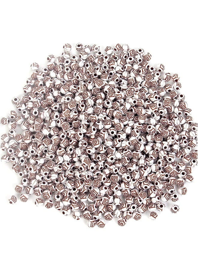 XC 50 قطعة من خرز الورد الأكريليك الساحر خرز فاصل فضفاض دائري لصنع المجوهرات إكسسوارات سوار DIY 8 مم 10 ألوان T81 (اللون: H8383-8، قطر المنتج: 8 مم 50 قطعة) - Image 3