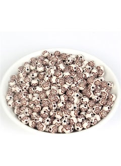 Generic XC 50pcs Acrylic Rose Beads Charm Round Loose Spacer Beads for Jewelry Making Needlework DIY Bracelet Accessories 8mm 10 Colors T81 (Color : H8383-8, Item Diameter : 8mm 50pcs)  - Image 4