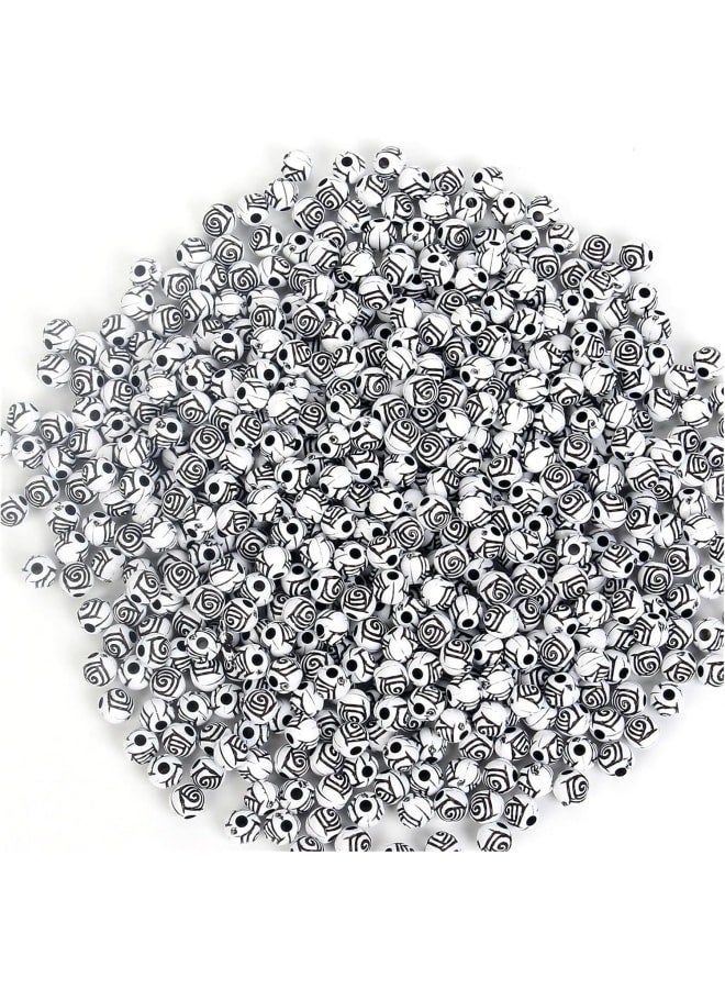 XC 50 قطعة من خرز الورد الأكريليك الساحر خرز فاصل فضفاض دائري لصنع المجوهرات إكسسوارات سوار DIY 8 مم 10 ألوان T81 (اللون: H8383-8، قطر المنتج: 8 مم 50 قطعة) - Image 2