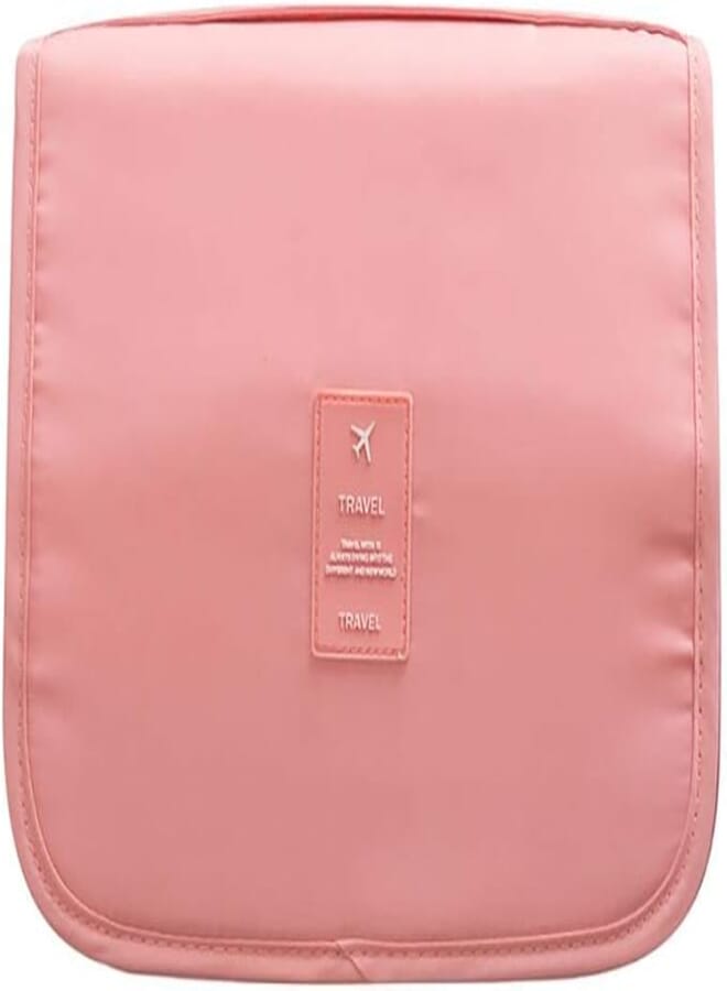 Pink Useful Hanging Toiletry Bag Foldable Handbag Large Capacity Cosmetic Bag Makeup Bags Travel Storage Bag Organizer for Men & Women with Sturdy Hook