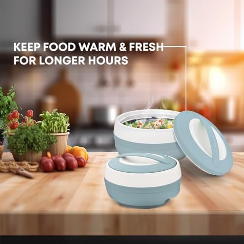 Asian Plastowares Cosmos Casserole 1500ml | Premium Insulated ISI-Certified Hotpot | Elegant Buffet Set | Kitchenware Gift with Box | Bluish Grey - Image 5