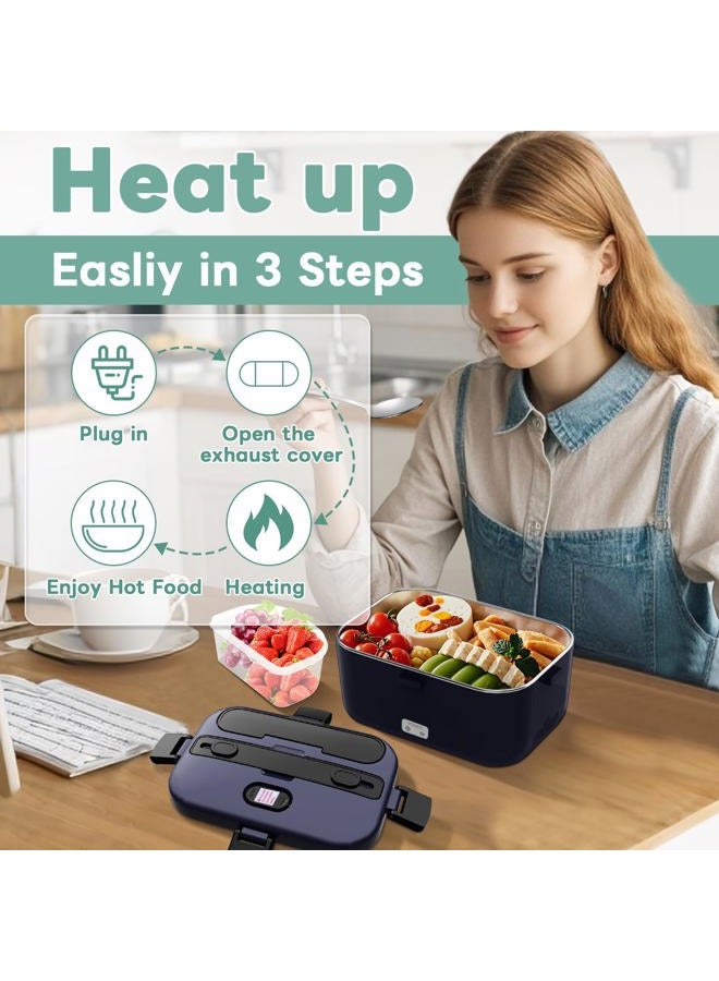 DUPASU Electric Lunch Box Food Warmer: 100W Heated Lunch Box for Adults, 1.8L Portable Fast Heating Lunchbox Food Heater for Car, Truck, Work, Travel, Lonchera Elctrica Porttil 12/24V/110-230V - Image 3