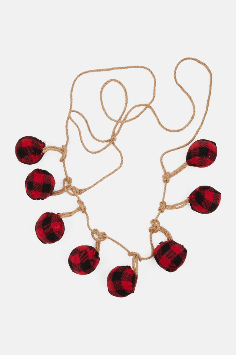 Muy Mucho 8 Pcs Vichy Garland Balls, Red - Image 1