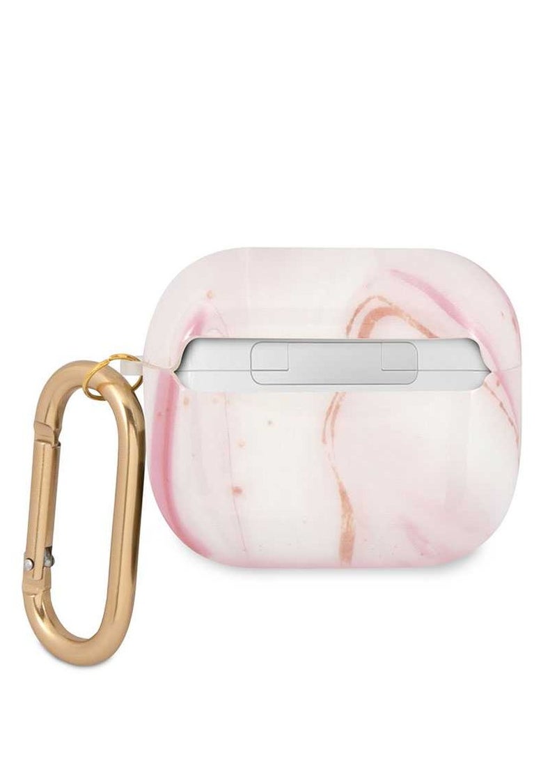 GUESS TPU Shinny New Marble Case for Airpods 3 - Pink - Image 2