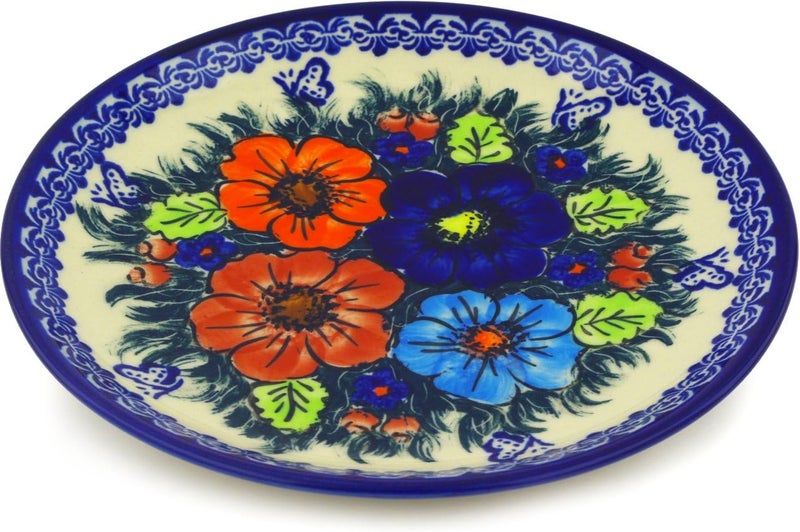 Polmedia Polish Pottery Polish Pottery Dessert Plate 7inch Butterfly Splendor UNIKAT - Image 2