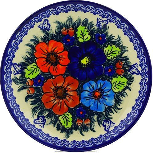 Polmedia Polish Pottery Polish Pottery Dessert Plate 7inch Butterfly Splendor UNIKAT - Image 1