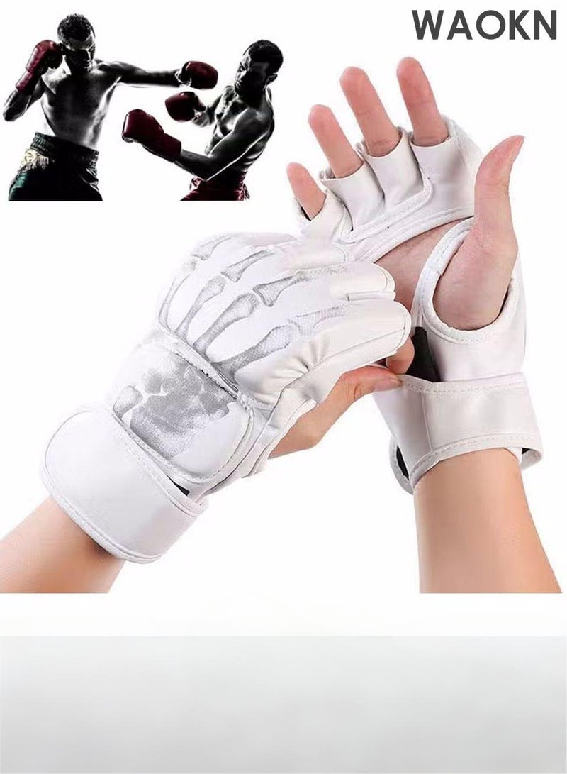 WAOKN Boxing Gloves Fingerless MMA Gloves UFC Boxing Fight Gloves for Sanda Sparring Punching Bag Training Kickboxing & Grappling Martial Arts Gloves  Gloves for Martial Arts Sparring & Training Gloves   Trusted By Pro Fighters - Image 1