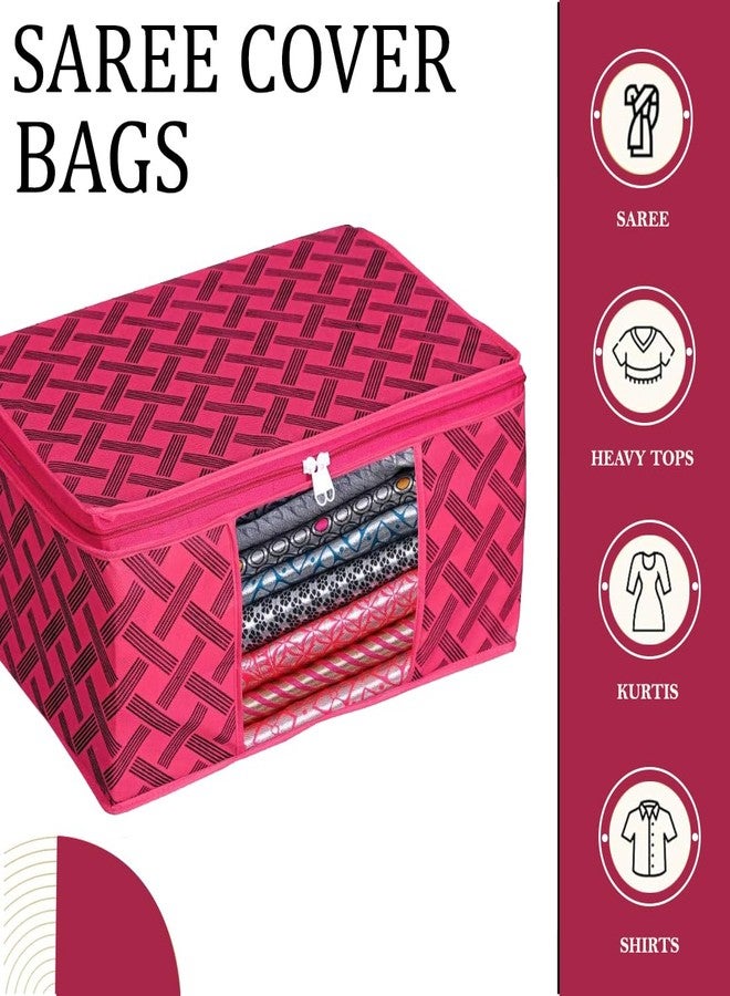 Shaping Fabric Garment Cover Non-Woven 90 GSM with Transparent Window & Double Metal Zipper - Pack of 3 | Dustproof Clothes Storage Bag for Sarees, Suits, Jackets, Shirts SCXLRL1582493517524148525837 - Image 2