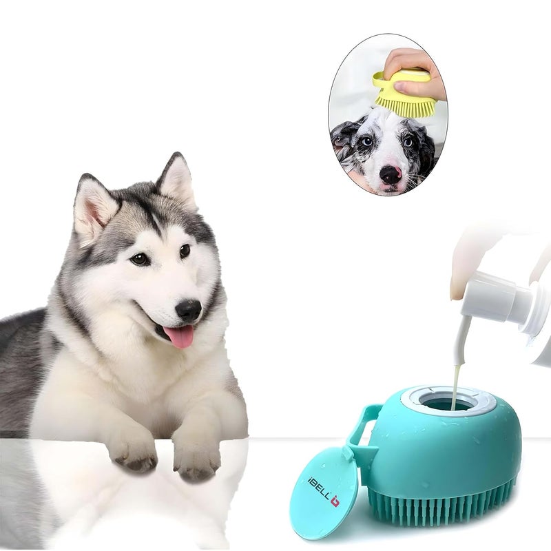iBELL Dog & Cat Bath Brush | Dog & Cat Shampoo Brush | Dog & Cat Scrubber for Bath | Dog Bath Brush Scrubber | Dog Shower/Washing Brush with Adjustable Ring Handle for Short & Long Hair (Color may Vary) - Image 5