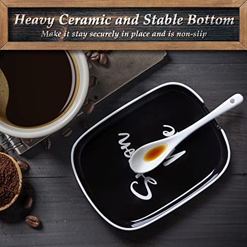 DAYYET Ceramic Spoon Rest for Stove Top, DAYYET Large Spoon Holder, Spoon Rest for Kitchen Counter, Heat-Resistant Cooking Utensil Rest, Black Kitchen Decor and Accessories - Image 5