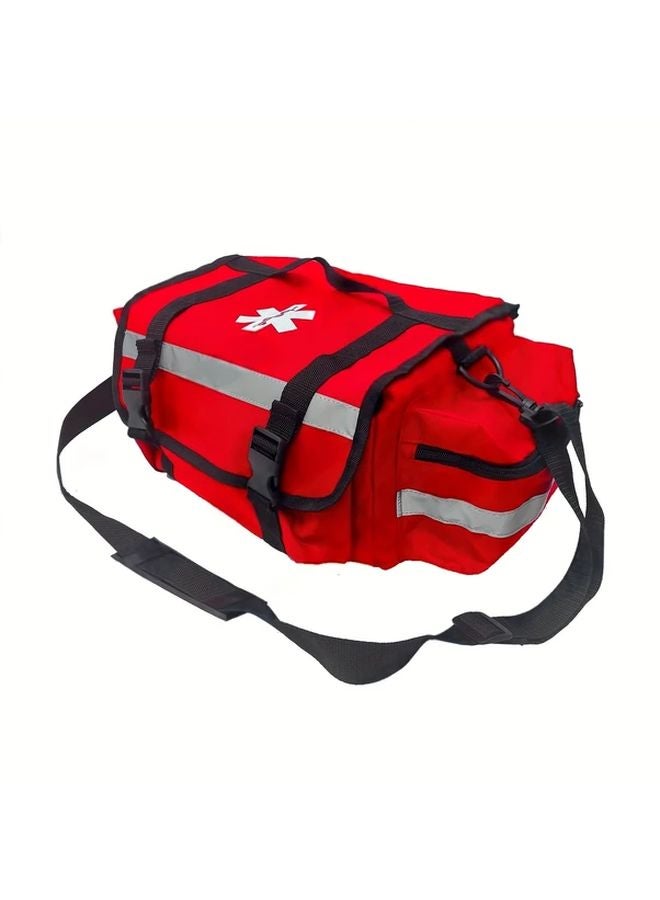 Large Capacity Red First Aid Kit Shoulder Bag Durable Polyester for Camping Hiking Medical Emergency - Image 1