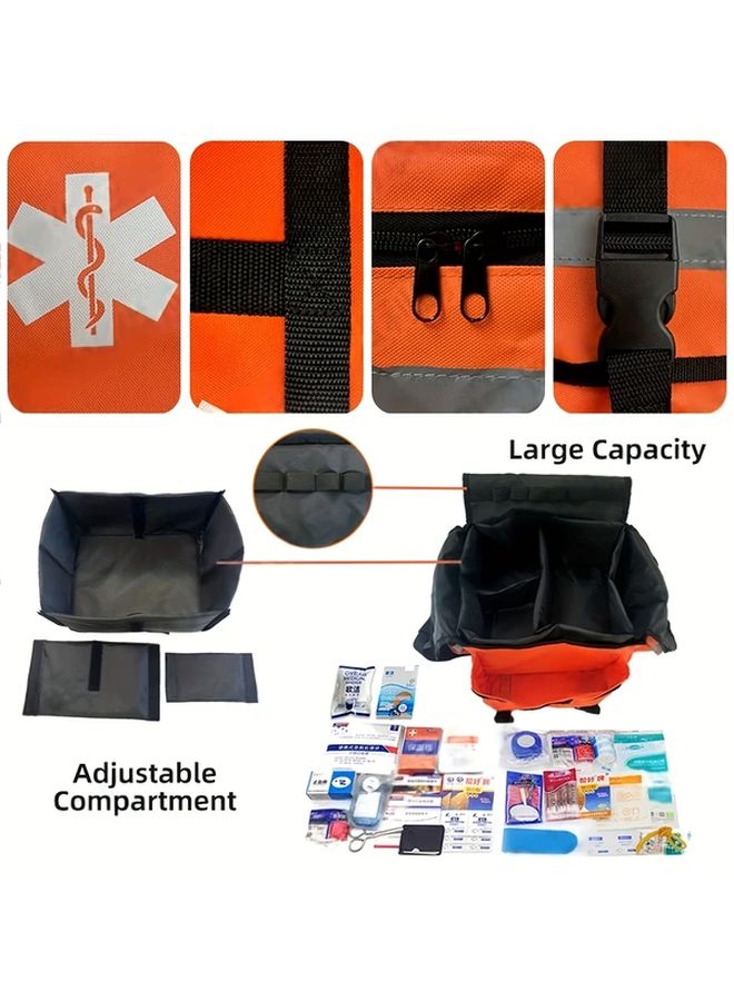 Large Capacity Red First Aid Kit Shoulder Bag Durable Polyester for Camping Hiking Medical Emergency - Image 4