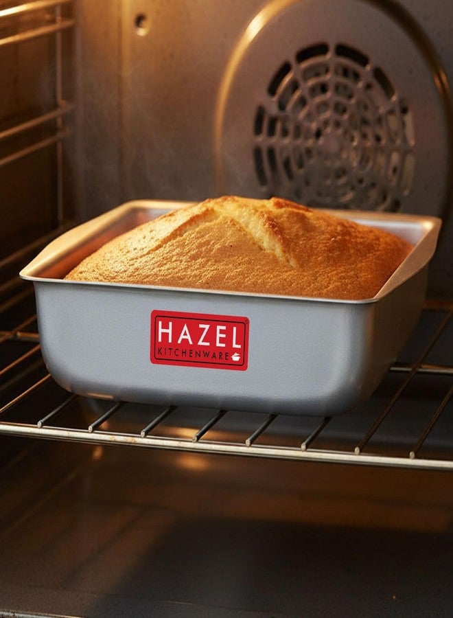 Hazel قالب كعكة مربع هازيل | صينية كعكة من الألمنيوم للميكروويف والفرن الحراري | أداة صنع كعكة سعة 800 مل - Image 1