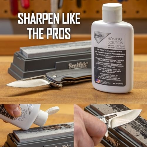 Smith's HON1 Honing Solution - 4oz Bottle - Lubricate Sharpening Stones - Built-In Stone Cleaning Agents & Rust Inhibitors - Oil for Tool & Knife Sharpening Stone - Prevents Clogged Pores - Image 2