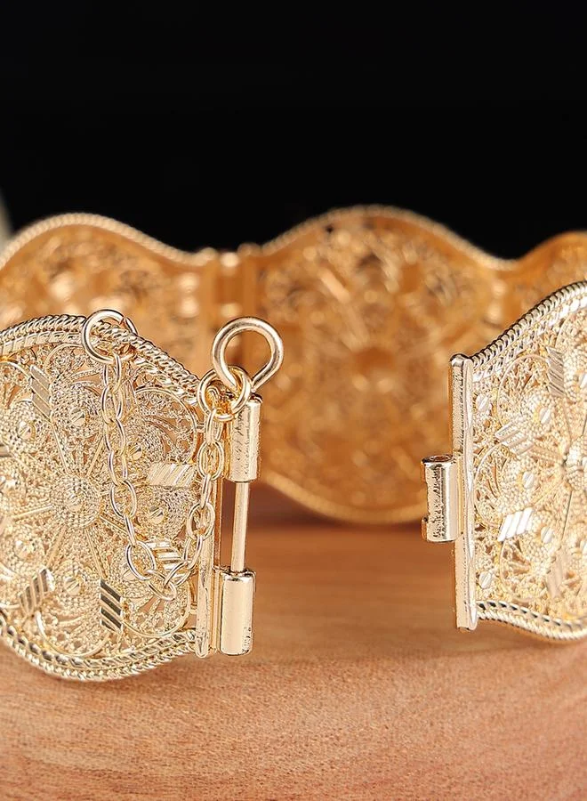 Take Two Golden Filigree Bangle Bracelet - Casual Wear.