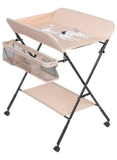 Foldable Baby Changing Table with Wheels and Storage Bag Nursery Organizer for Newborn Essentials
