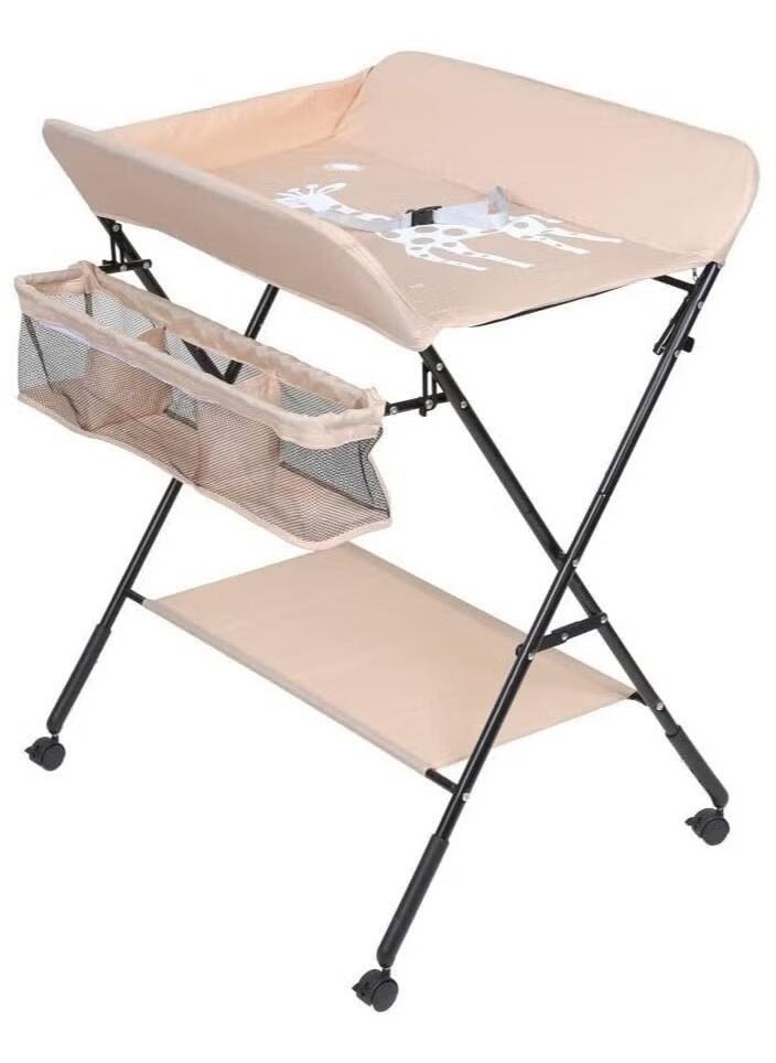 Everything For Kids - Foldable Baby Changing Table with Wheels and Storage Bag Nursery Organizer for Newborn Essentials - Image 1