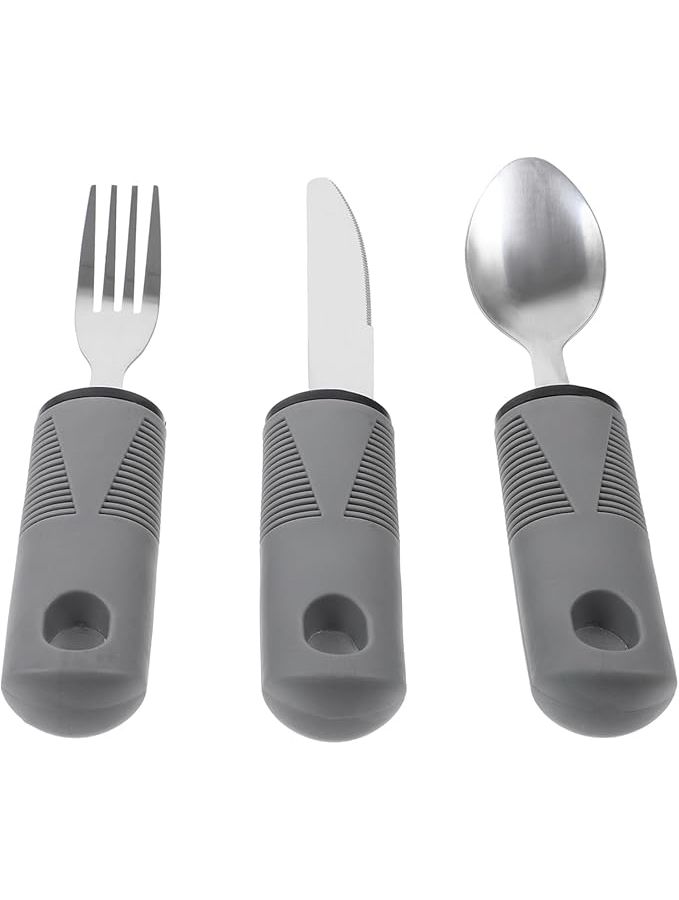 Adaptive Utensils Set for Elderly Anti Shake Non Slip Easy Grip 20.50X3.50X2.00CM - Image 1