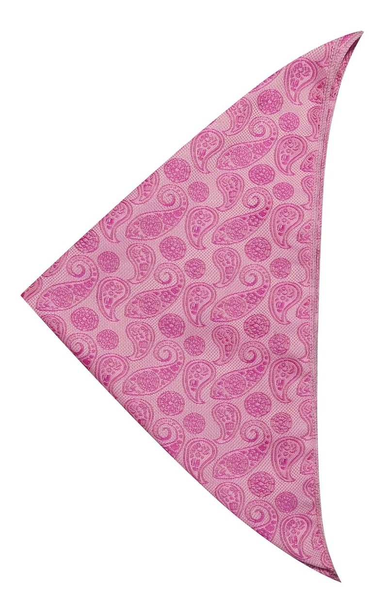 Riyasat - Paisley Design Pink Color Cravat Ascot Tie for Men Self Tie Necktie and Pocket Square Wedding Business (CRAVAT_20) - Image 3