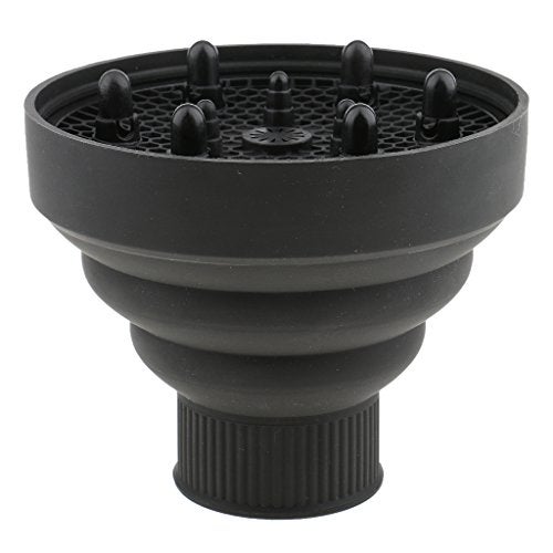 Segolike Universal Collapsible Silicone Hair Dryer Blower Diffuser Hairdressing Styling Tool Salon Curl Hair Blower Nozzle - black - Image 2